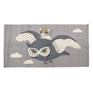 Bloomingville Owl & Mouse Matto Harmaa 60x120 Cm