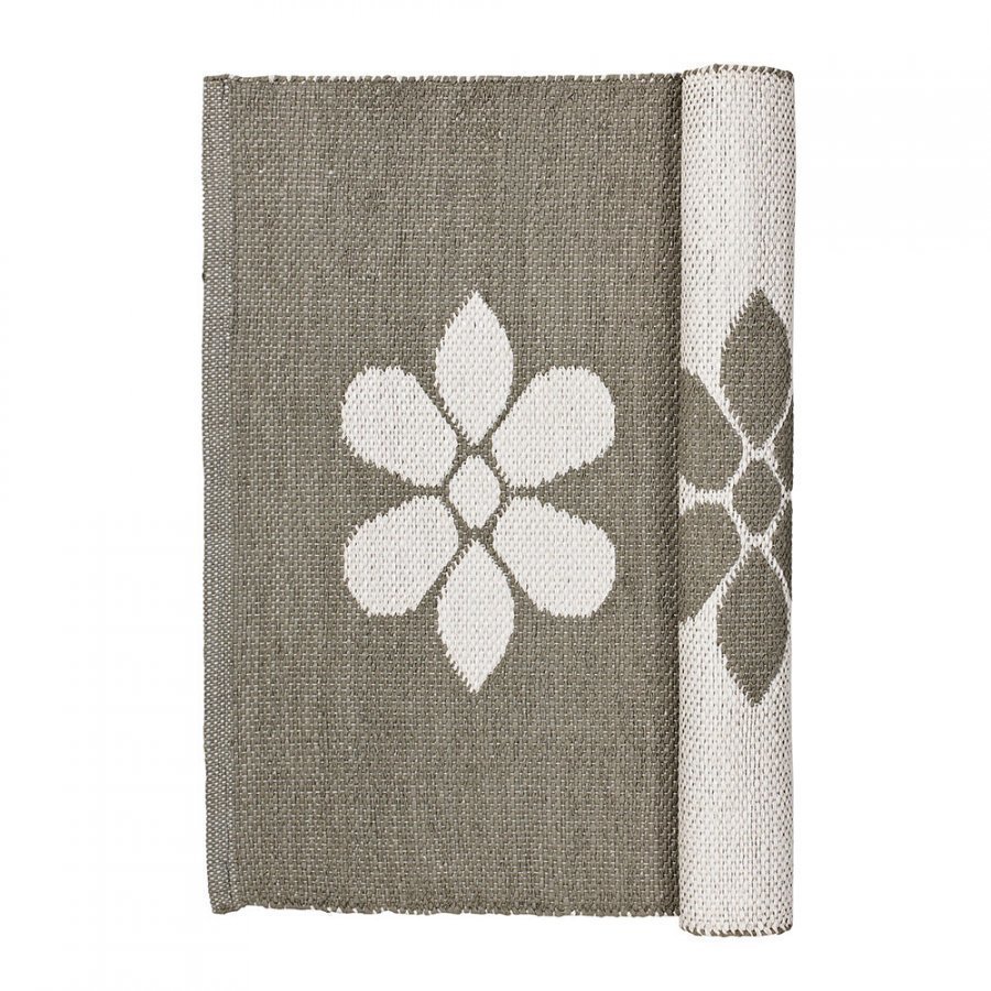 Broste Copenhagen Flower Matto 60x90 Cm Taupe/Norsunluu