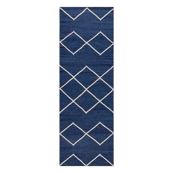 Decotique Geometrie 03 Matto Sininen / Offwhite 80x240 Cm