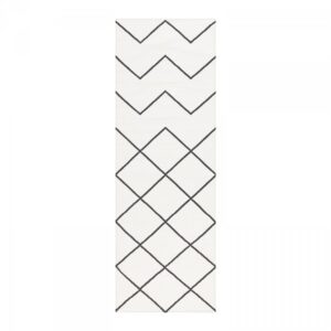 Decotique Geometrie Coton 01 Matto 80x240 Cm Valkoinen/Musta