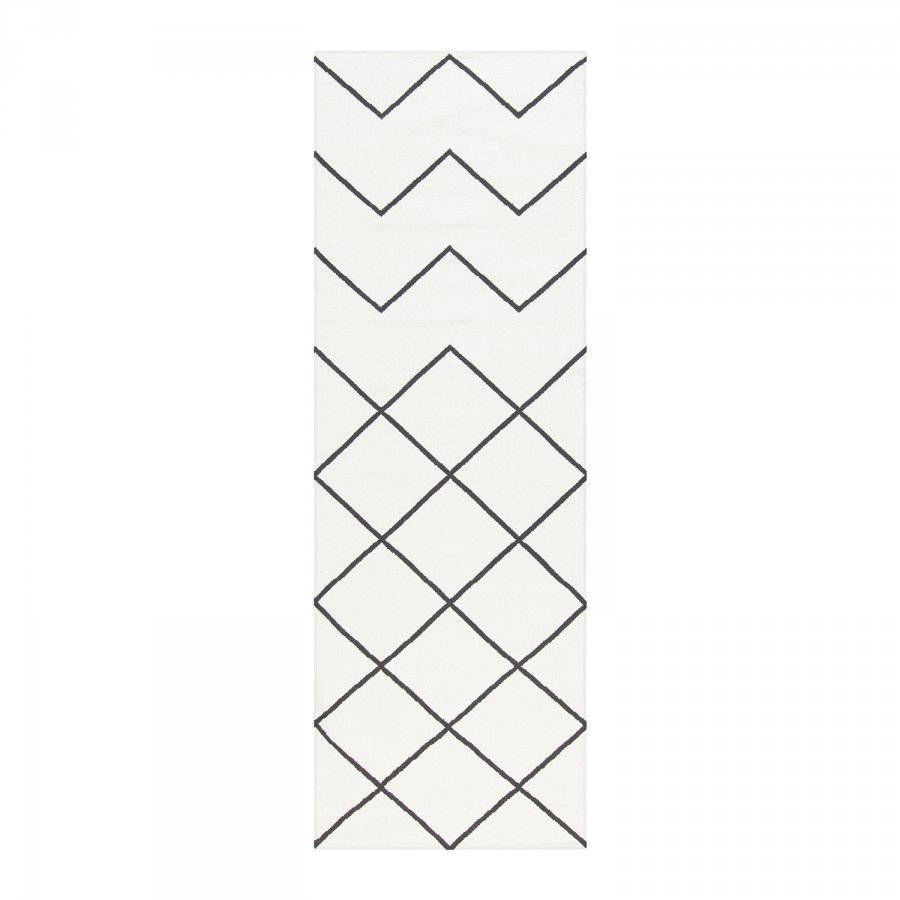 Decotique Geometrie Coton 01 Matto 80x240 Cm Valkoinen/Musta