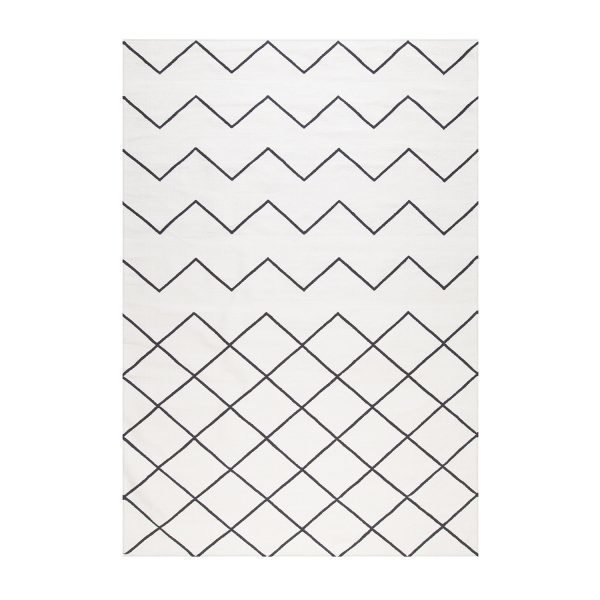 Decotique Geometrie Coton 01 Matto Valkoinen / Musta 170x240 Cm