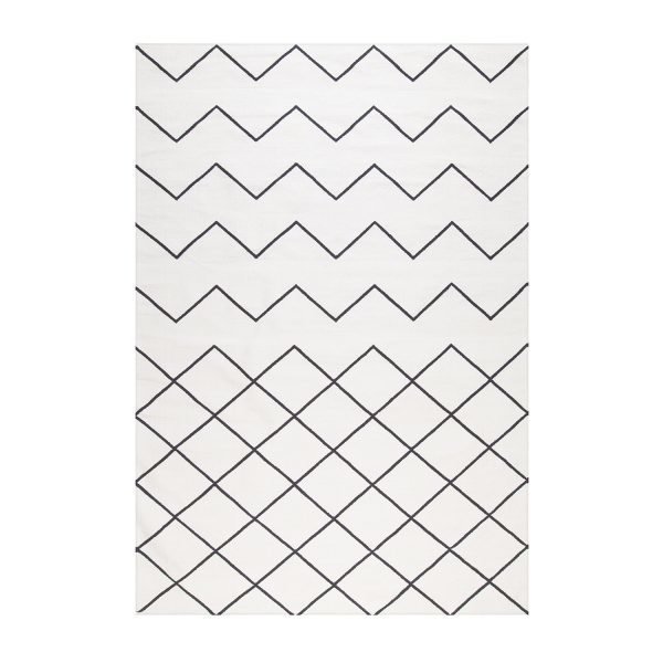 Decotique Geometrie Coton 01 Matto Valkoinen / Musta 170x240 Cm