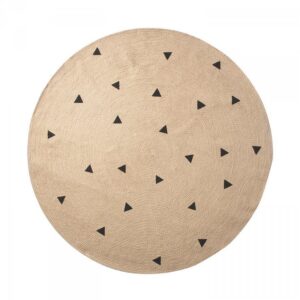 Ferm Living Jute Matto 130 Cm Black Triangles