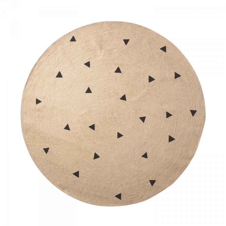 Ferm Living Jute Matto 130 Cm Black Triangles