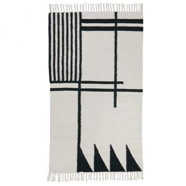 Ferm Living Kelim Black Lines Matto 140x80 Cm