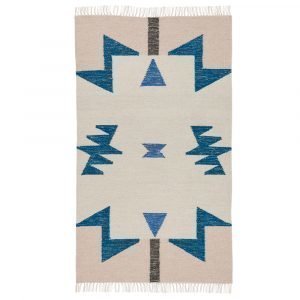 Ferm Living Kelim Blue Triangle Matto 140x80 Cm