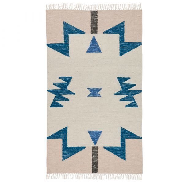 Ferm Living Kelim Blue Triangle Matto 140x80 Cm