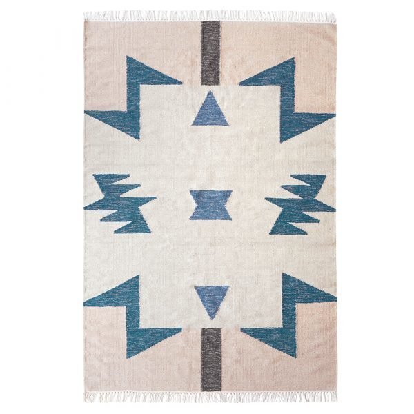 Ferm Living Kelim Blue Triangle Matto 200x140 Cm