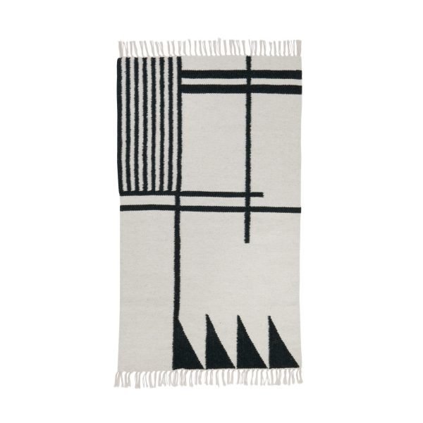 Ferm Living Kelim Matto Black Lines S