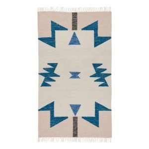 Ferm Living Kelim Matto Blue Triangles S