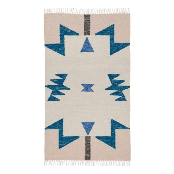 Ferm Living Kelim Matto Blue Triangles S