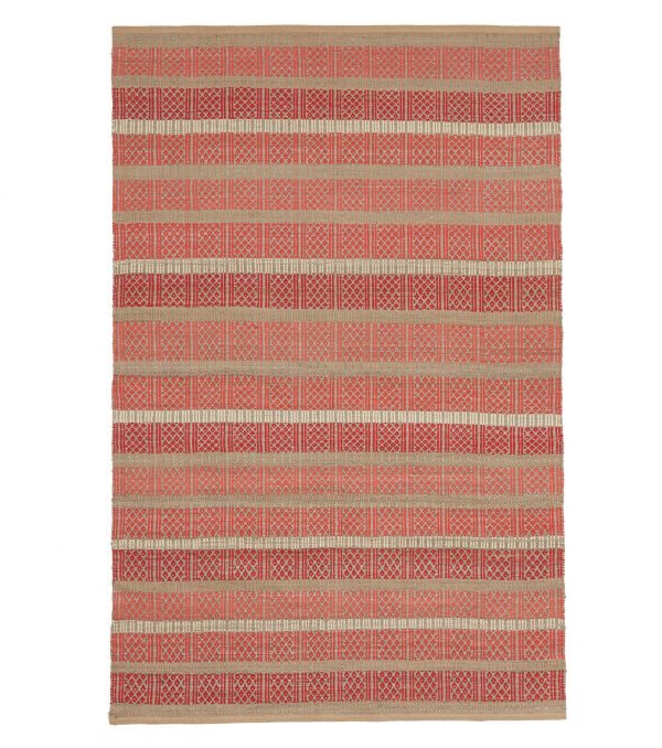 Finarte Eija Rasinmäki Kardemummo Puuvillamatto Harmaa Punainen 140x200 Cm