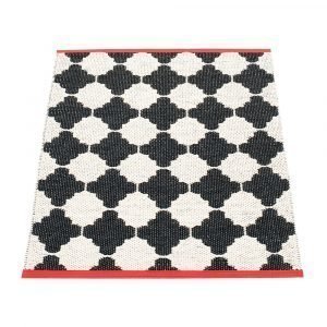 Pappelina Marre Matto Black / Vanilla / Coral 70x90 Cm