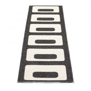 Pappelina Owen Matto Black / Vanilla 70x320 Cm