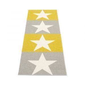 Pappelina Viggo Matto Warm Grey / Mustard / Vanilla 70x200 Cm