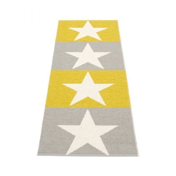 Pappelina Viggo Matto Warm Grey / Mustard / Vanilla 70x200 Cm