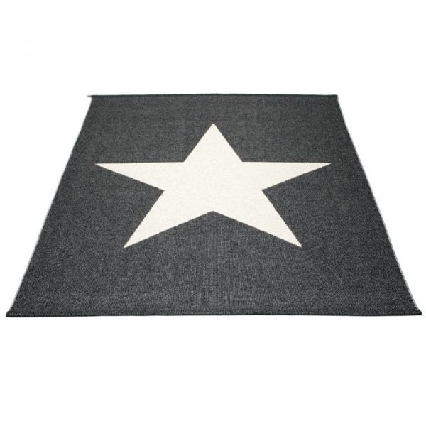 Pappelina Viggo Star Matto Metallic Black 180x230 Cm