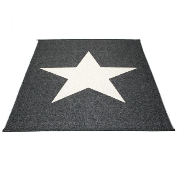 Pappelina Viggo Star Matto Metallic Black 180x230 Cm