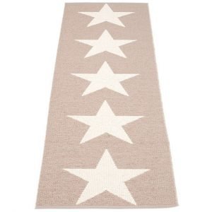 Pappelina Viggo Star Matto Metallic Mud / Vanilla 70x350 Cm