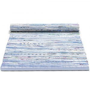 Rug Solid Cotton Matto Blue Mix 65x135 Cm