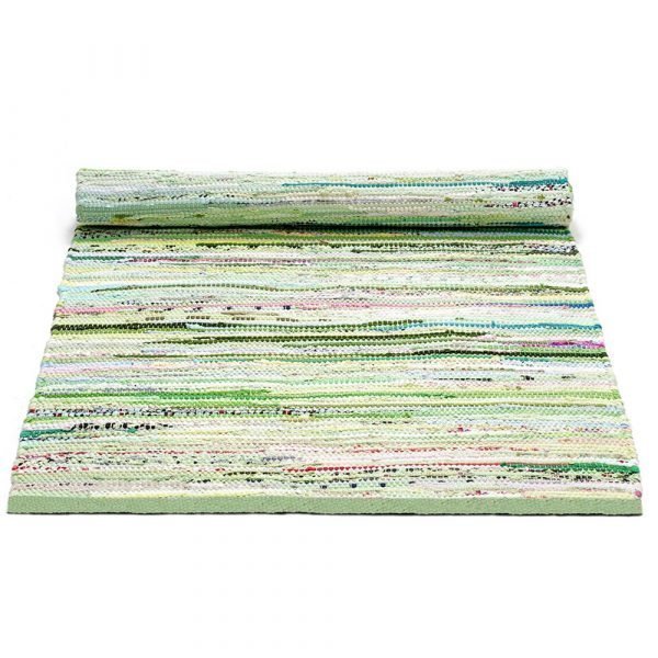 Rug Solid Cotton Matto Green Mix 140x200 Cm