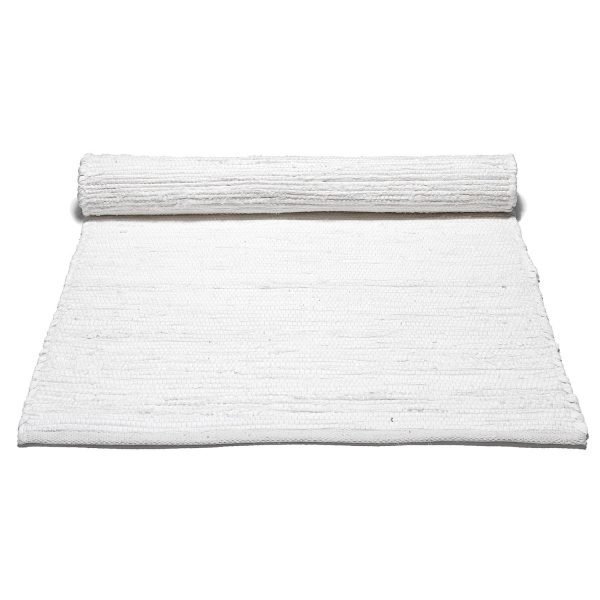 Rug Solid Cotton Matto Reuna Valkoinen 140x200 Cm