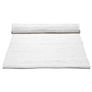 Rug Solid Cotton Matto Reuna Valkoinen 65x135 Cm