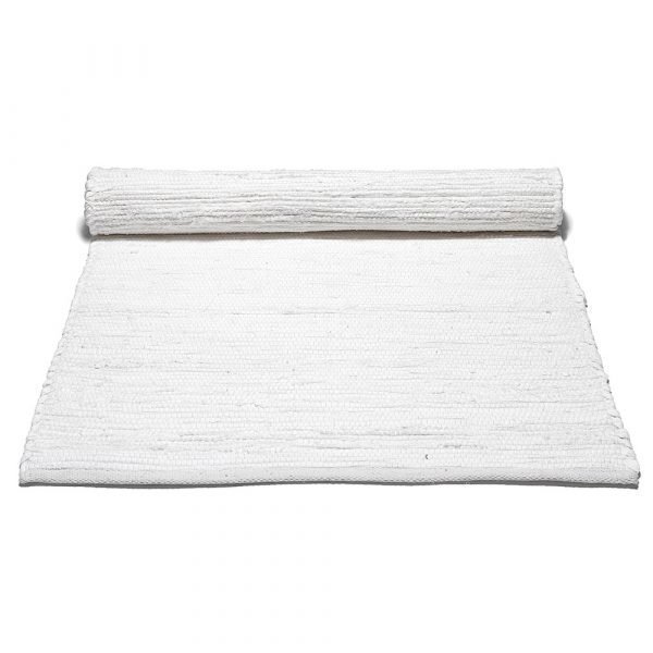 Rug Solid Cotton Matto Reuna Valkoinen 75x200 Cm