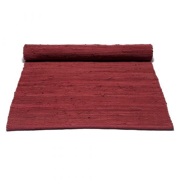 Rug Solid Cotton Matto Rosewood Red 65x135 Cm