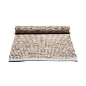 Rug Solid Jute / Leather Matto Vaaleanharmaa 140x200 Cm