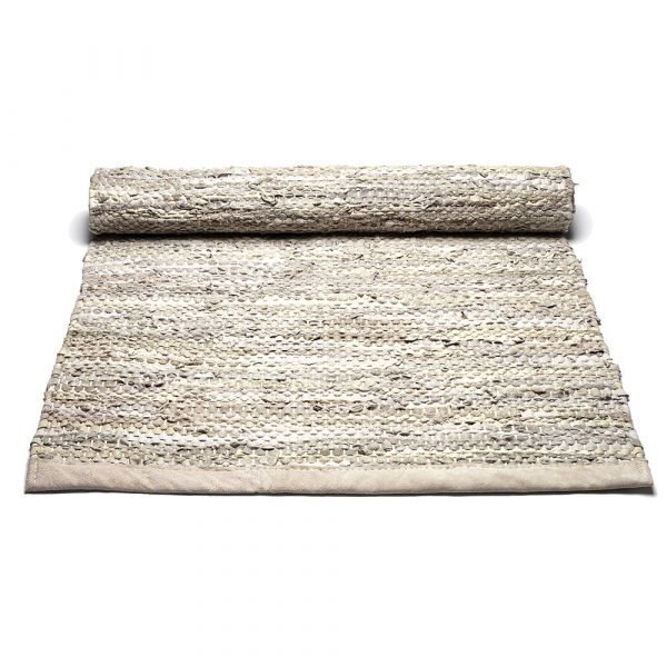 Rug Solid Leather Matto Reuna Beige 65x135 Cm