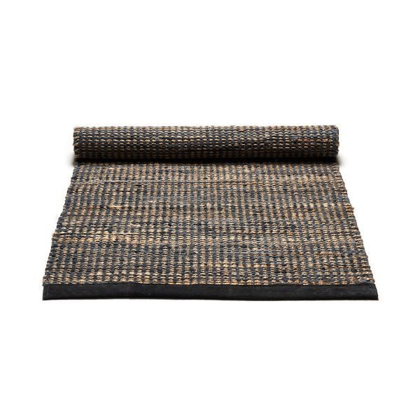 Rug Solid Matto Jute / Leather Grafiitti 140x200 Cm