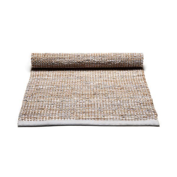 Rug Solid Matto Jute / Leather Pehmeä Harmaa 65x135 Cm