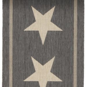 Three Stars Bukleematto 60x110 Cm Musta / Luonnonbeige