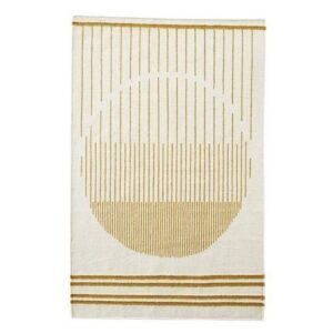 Woud Raining Circle Matto 170x240 cm Valkoinen-Keltainen