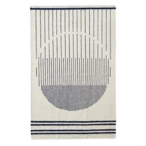 Woud Raining Circle Matto 170x240 cm Valkoinen-Sininen