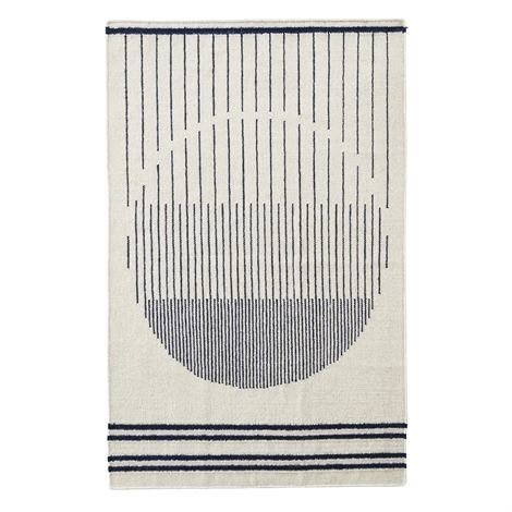 Woud Raining Circle Matto 170x240 cm Valkoinen-Sininen